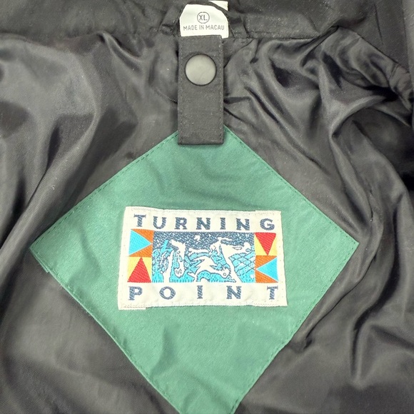 Vintage Teal and Black Caterpillar Windbreaker - Picture 4 of 11
